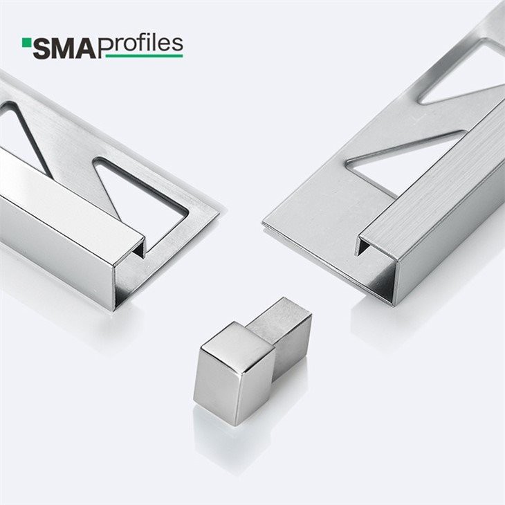 brushed steel edging strip